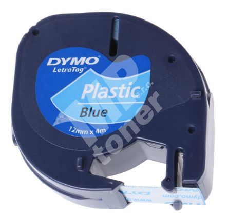Páska Dymo LetraTag 12mm x 4m černý tisk/modrý podklad, S0721650 1