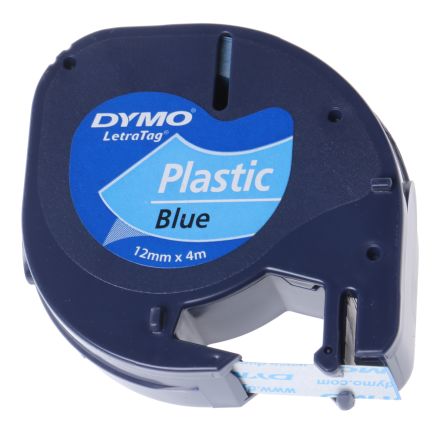 Páska Dymo LetraTag 12mm x 4m, černý tisk/modrý podklad, S0721650