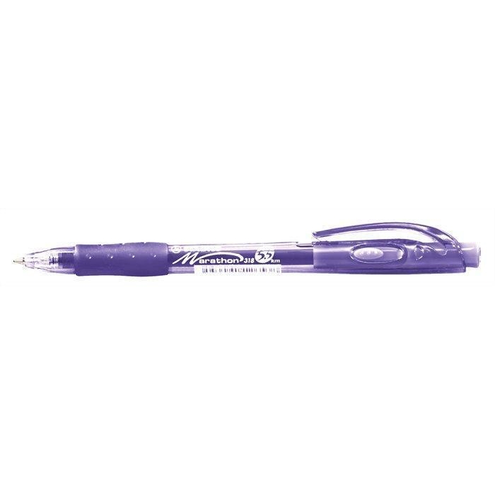 Kuličkové pero Stabilo Marathon, 0,4mm, stiskací mechanismus, fialové