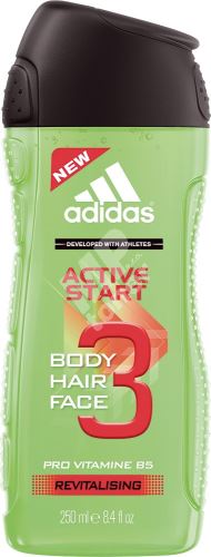 Adidas Active Start 3v1 sprchový gel na tělo, tvář a vlasy pro muže 250 ml 1
