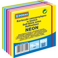 Samolepicí bločky Donau, 76 x 76 mm, 400 lístků, neon-pastelové barvy Samolepicí bločky Donau, 76 x 76 mm, 400 lístků, neon-pastelové barvy