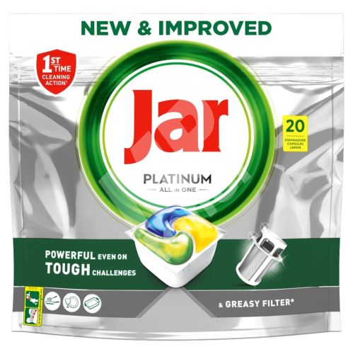 Jar Platinum All in One Lemon kapsle do myčky nádobí 20 kusů 1