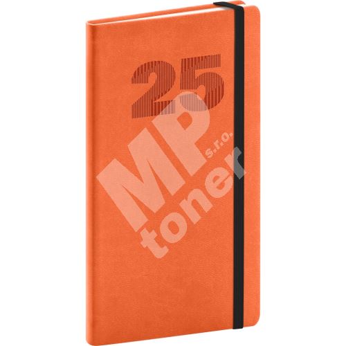 Kapesní diář Notique Vivella Top 2025, oranžový, 9 x 15,5 cm 1
