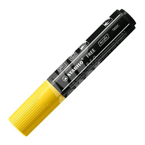 STABILO FREE Acrylic akrylový popisovač T800C Klínový hrot 4-10 mm - žlutý 1