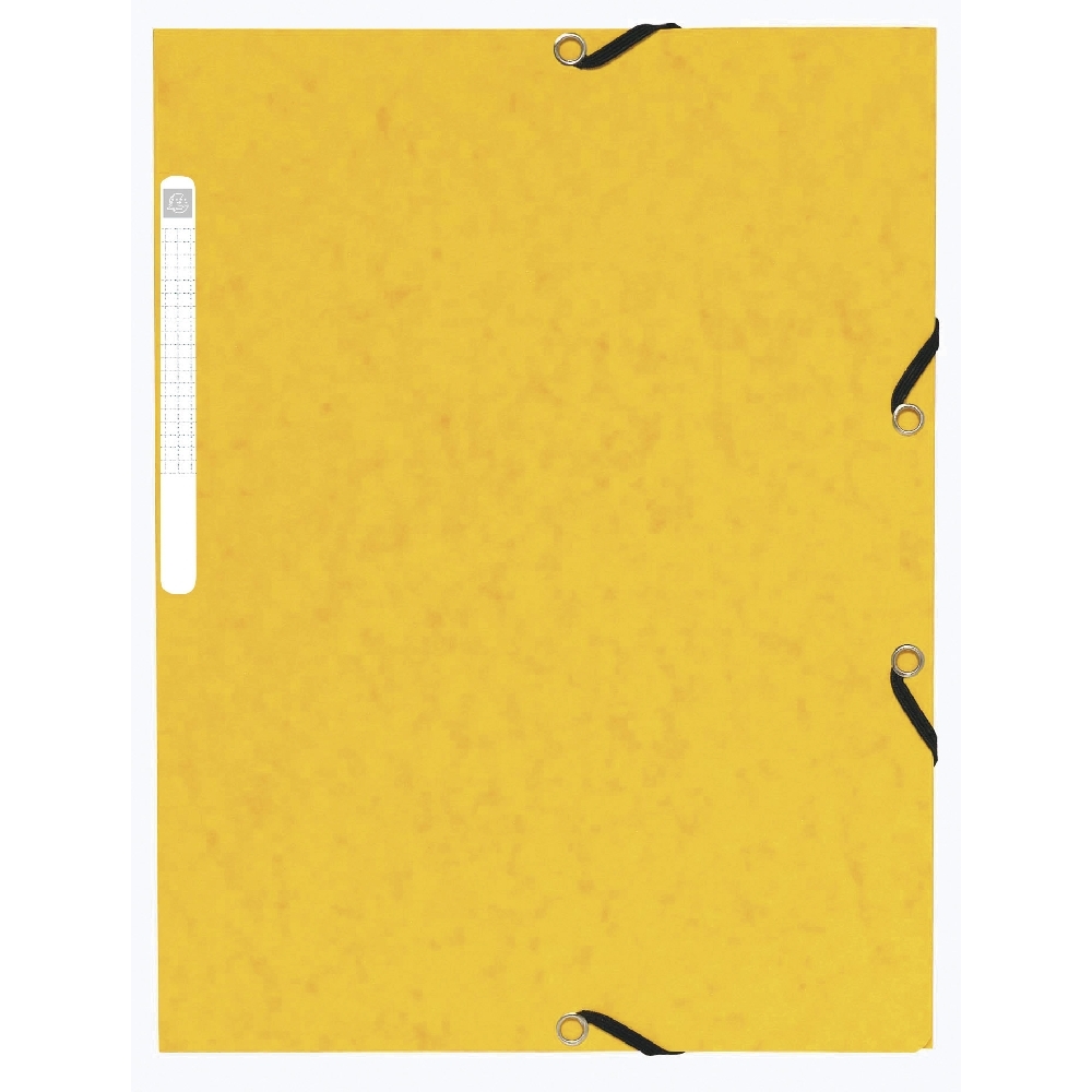 Spisové desky s gumičkou a štítkem Exacompta, A4 maxi, prešpán, žlutá