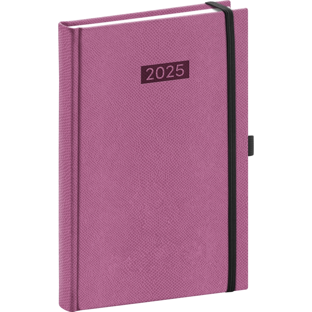 Denní diář Notique Diario 2025, růžový, 15 x 21 cm