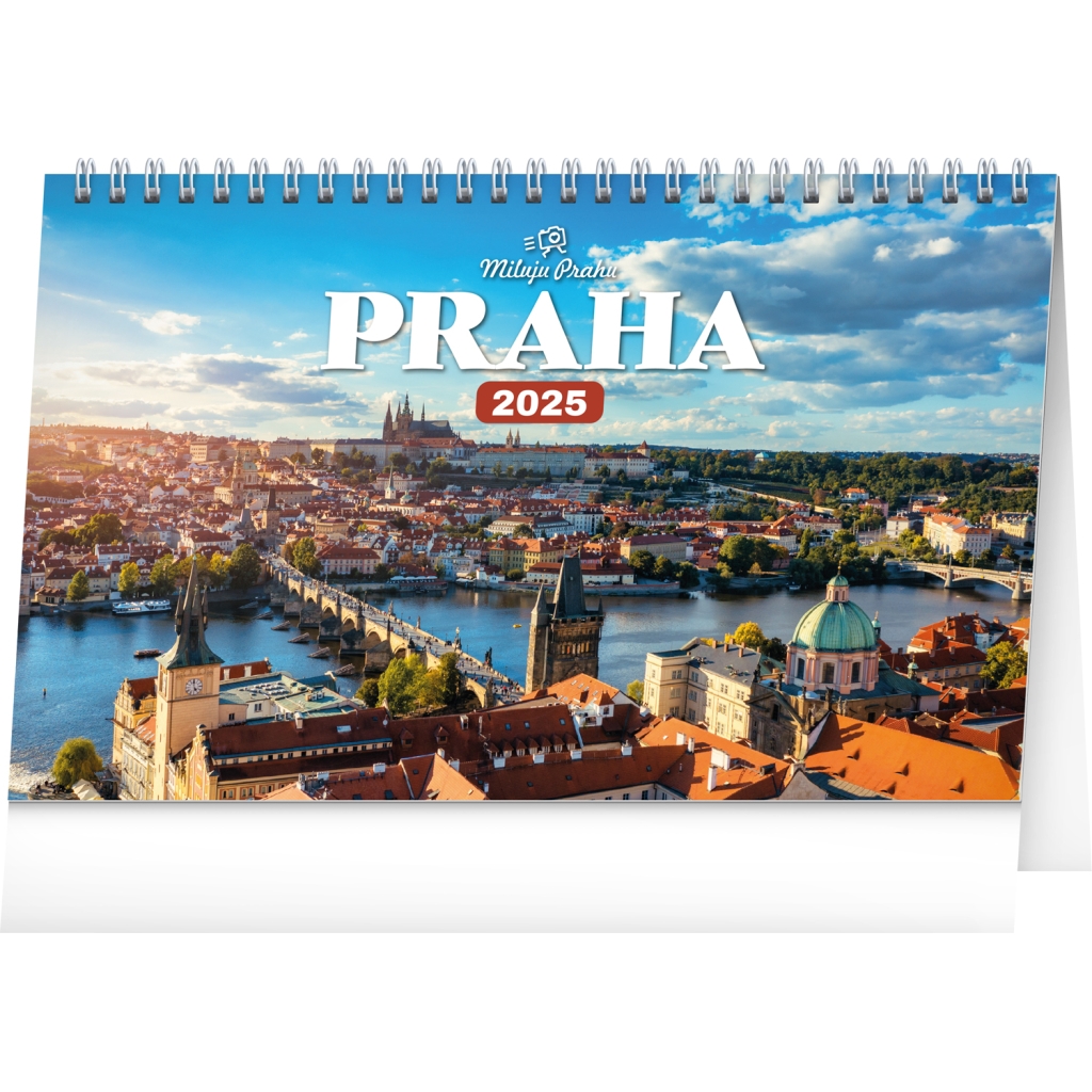 Stolní kalendář Notique Miluju Prahu 2025, 23,1 x 14,5 cm