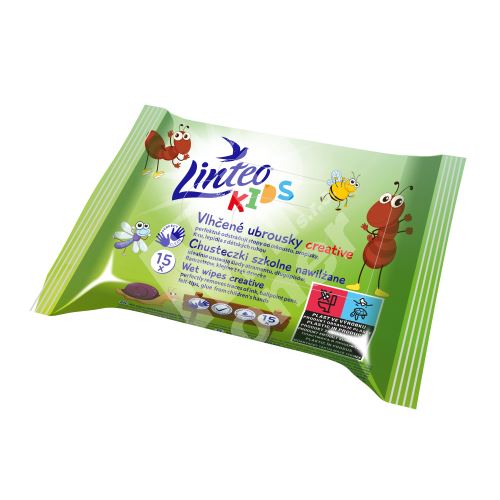 Linteo Kids Creative vlhčené ubrousky, 15 ks 1
