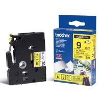 Páska do štítkovače Brother TZe-FX621, 9mm, černý tisk/žlutý podklad, flexi, originál