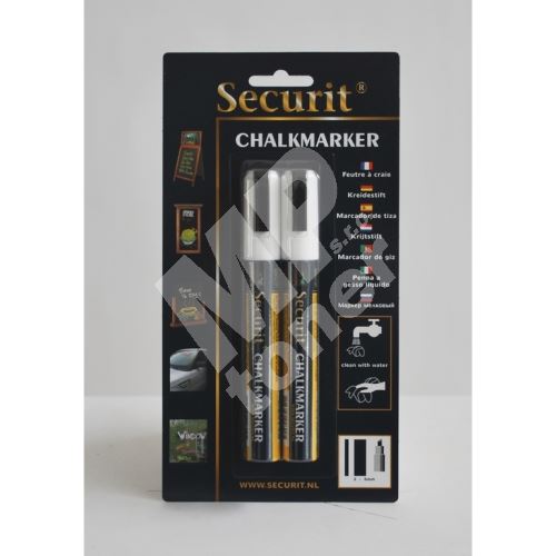 Střední křídový popisovač Securit, šířka hrotu 2-6 mm 2 kusy, bílý 1