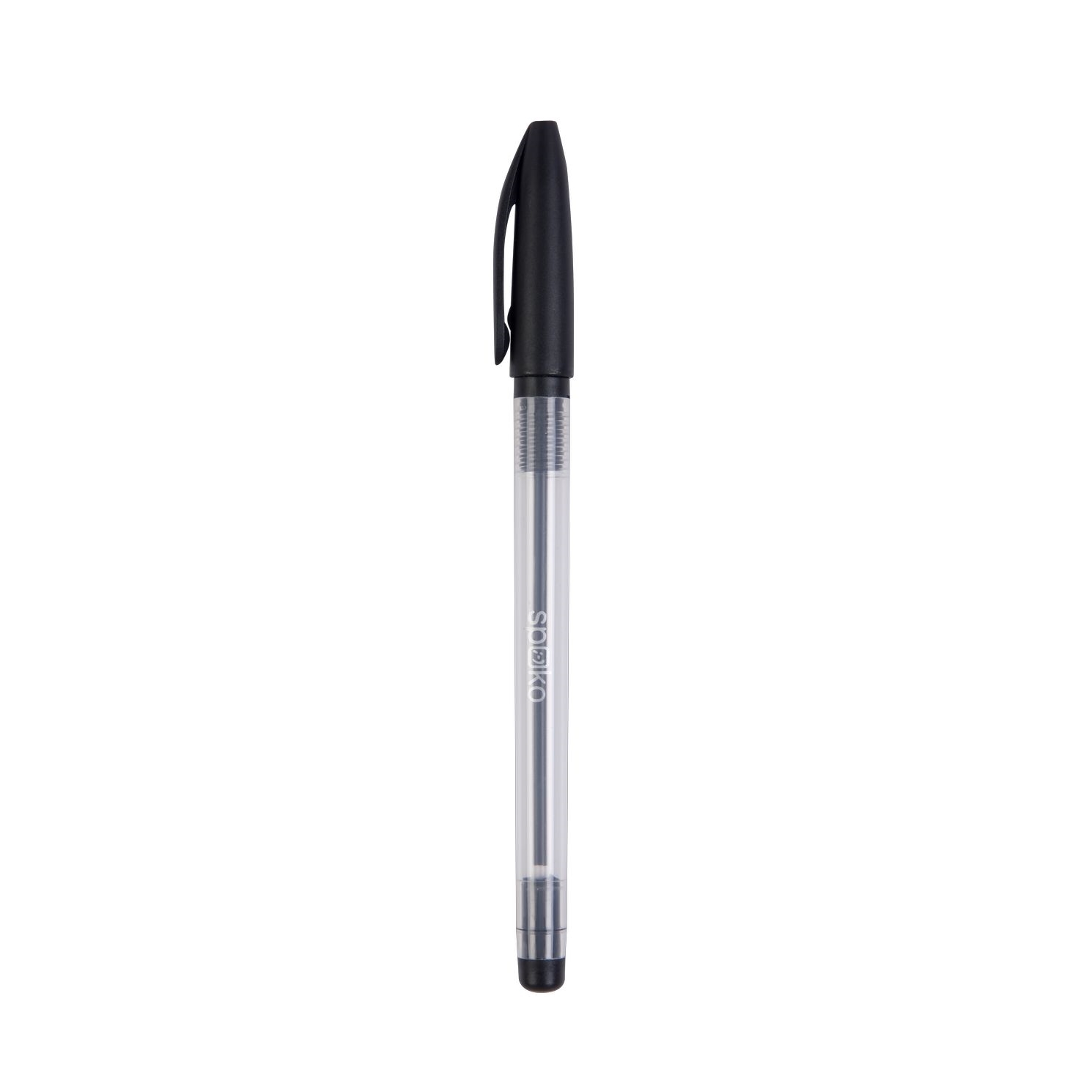 Kuličkové pero Spoko, jednorázové, černá náplň, černé