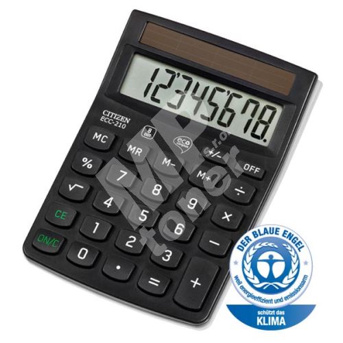 Kalkulačka Citizen ECC210, černá, stolní, osmimístná 1