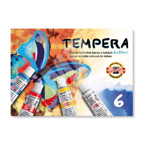 Temperové barvy, vodou ředitelné barvy v tubách 6 x 16 ml 2