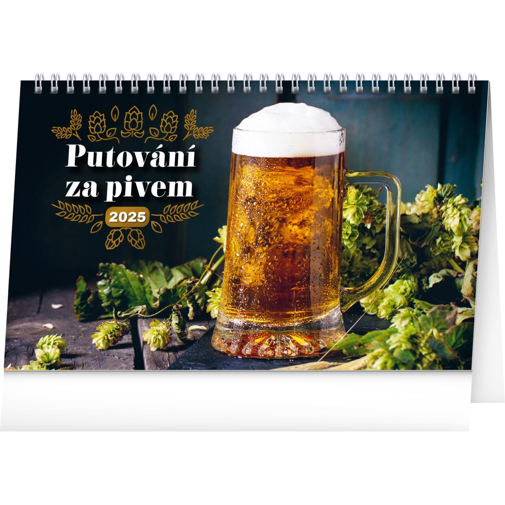 Stolní kalendář Notique Putování za pivem 2025, 23,1 x 14,5 cm