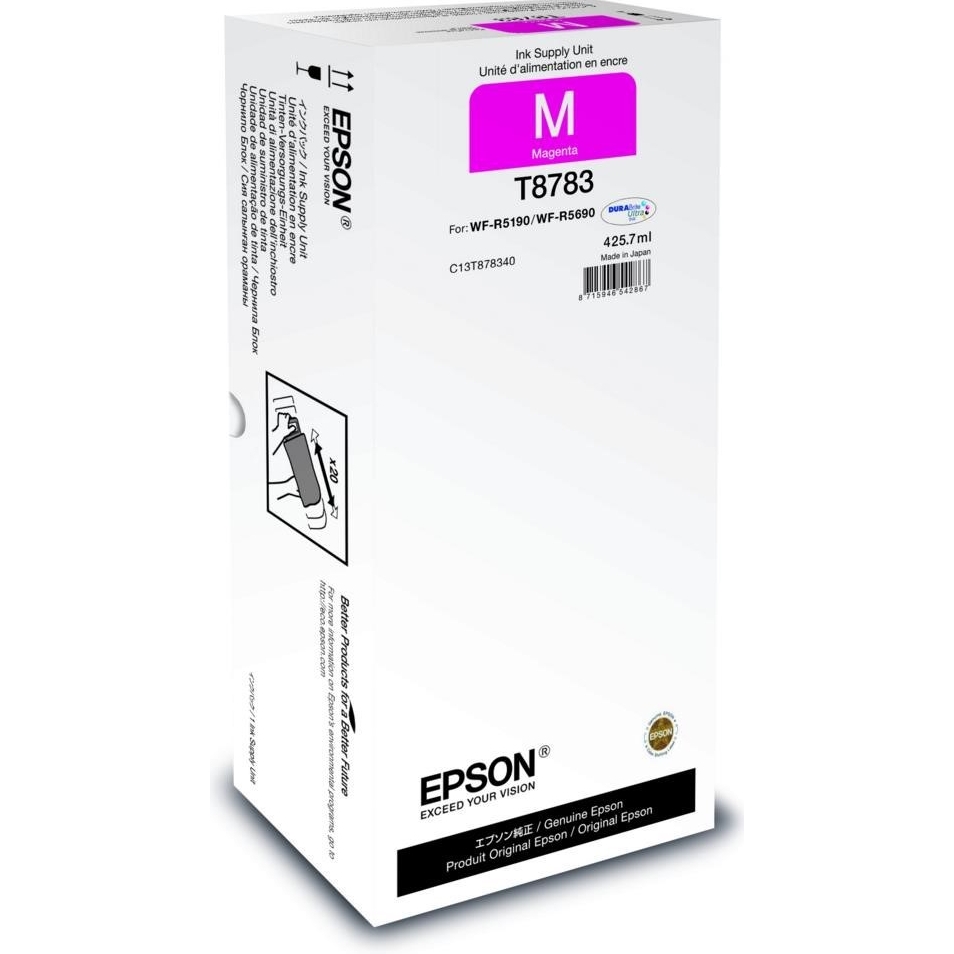 Inkoustová cartridge Epson C13T878340, WF-R5190, magenta, originál