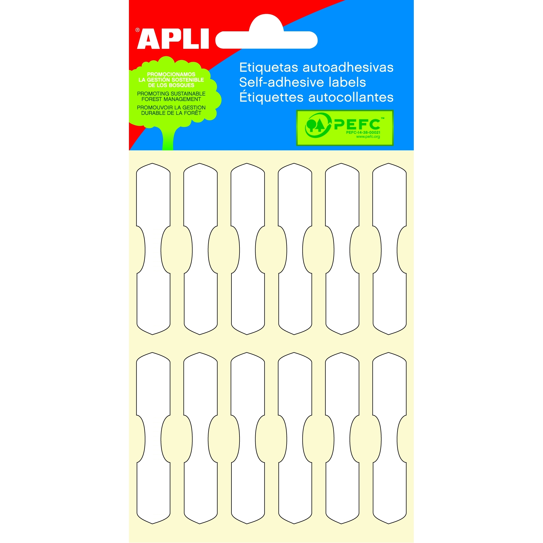 Samolepicí etikety Apli, klenotnické, 10 x 49mm, bílé