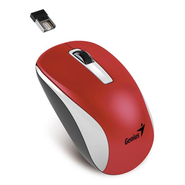 Myš Genius NX-7010, optická, 3tl., 1 kolečko, bezdrátová, červená