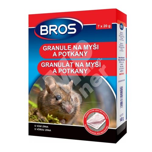Bros granulát proti myším a potkanům, 140 g 1