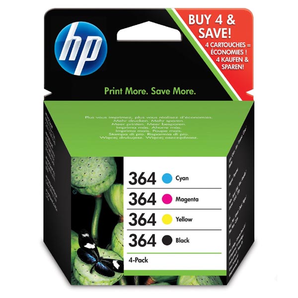 Inkoustová cartridge HP N9J73AE, PhotoSmart C5324, C5370, CMYK, No.364, originál