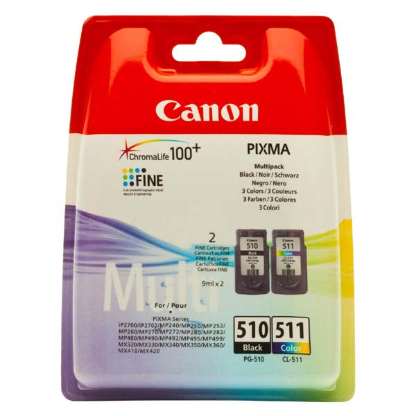 Inkoustová cartridge Canon PG-510/CL-511, černá + barevná, originál