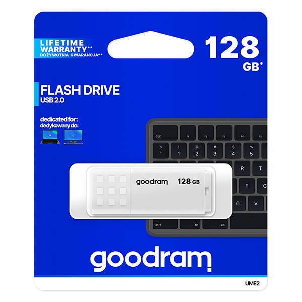 128GB Goodram UME2, USB flash disk 2.0, bílá
