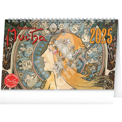 Stolní kalendář Notique Alfons Mucha 2025, 23,1 x 14,5 cm 1