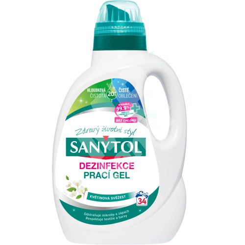 Sanytol dezinfekční prací gel Bílé květy, 1,7 l 1