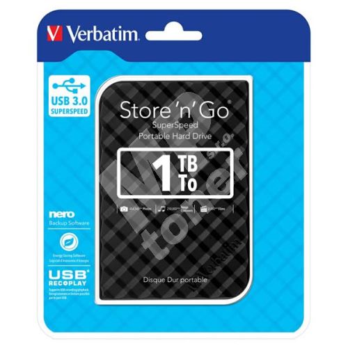 Verbatim Store n Go 1TB, ultratenký externí HDD 2,5" USB 3.0, 53194, černý 1