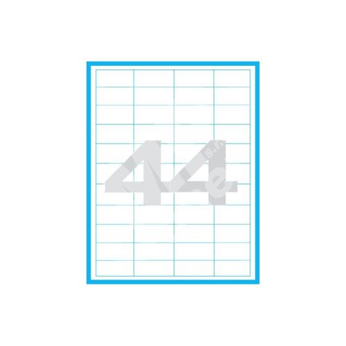 Etikety MP print samolepící A4, 48,5x25,4 mm, 44ks/arch, 100 archů, bílé 1