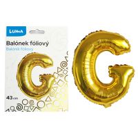 Balónek fóliový Luma "G", zlatý