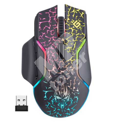 Myš Defender Oneshot GM-067 LED, 3200DPI, 2.4 [GHz], optická, 6tl., bezdrátová, černá 1