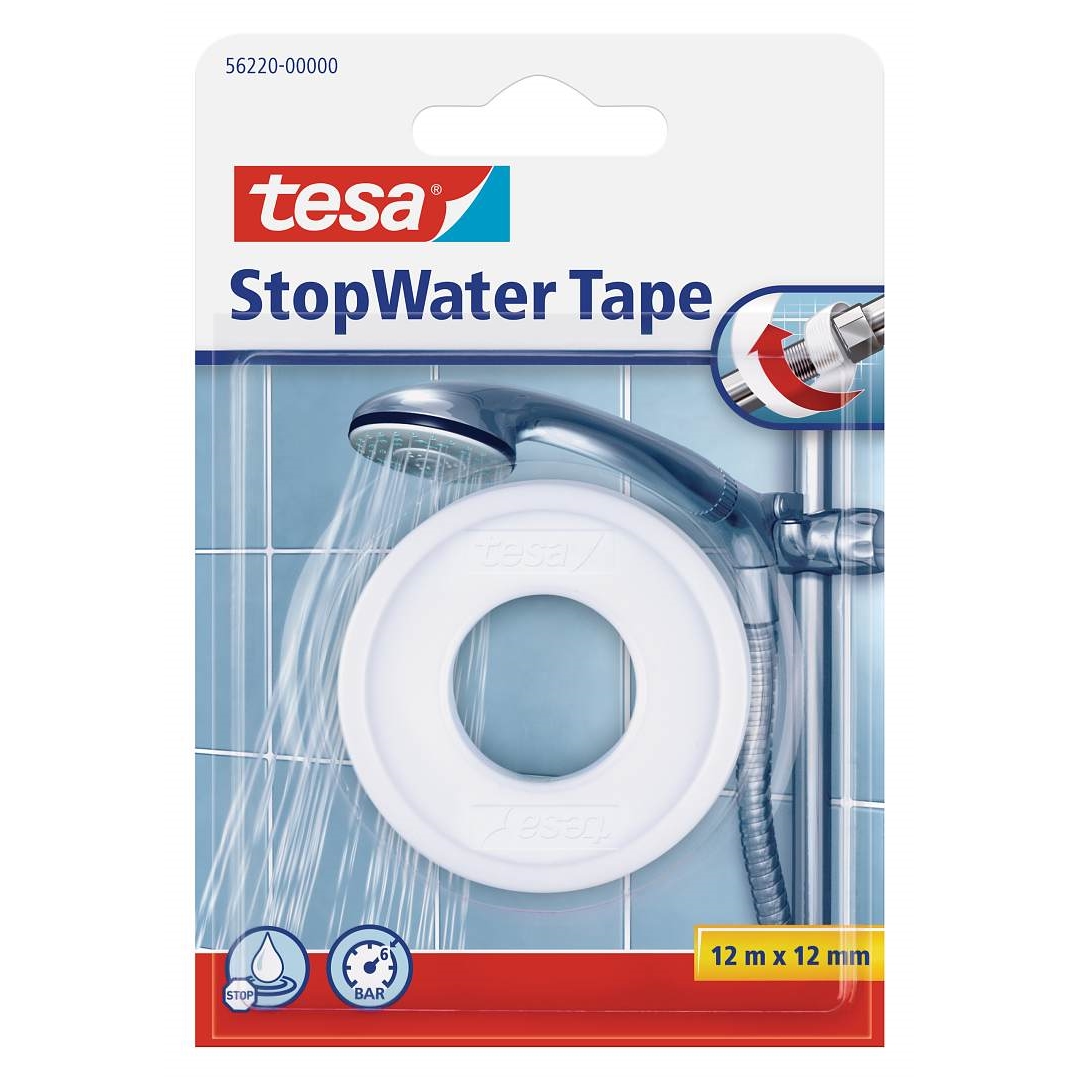 Instalatérská páska Tesa StopWater Tape, 12 mm x 12 m, bílá