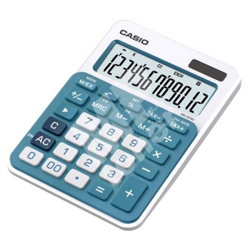 Kalkulačka Casio MS 20 NC, modrá, stolní, dvanáctimístná 1
