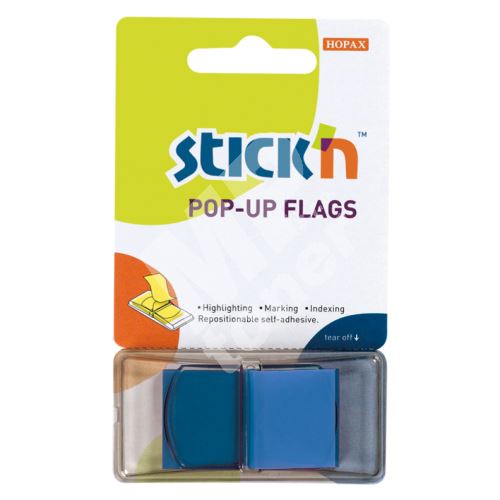 Záložky průhledné Stick n Pop Up modré, 45x25mm, 50 lístků 1