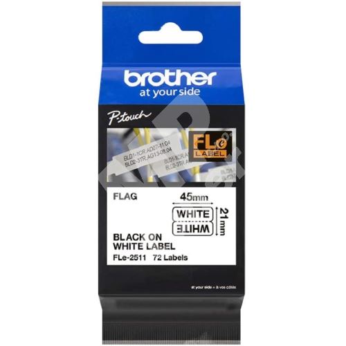 Páska do štítkovače Brother FLE2511, černý tisk/bílý podklad, originál 1