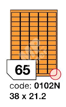 Samolepící etikety Rayfilm Office 38x21,2 mm 300 archů, fluo oranžová, R0133.0102ND 1