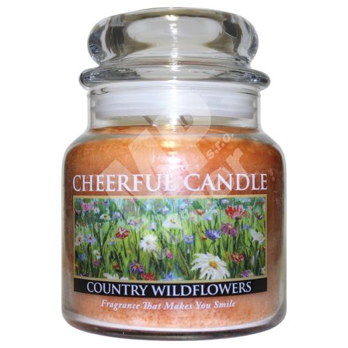 Cheerful Candle Vonná svíčka ve skle Rozkvetlá Louka - Country Wildflower, 16oz 1