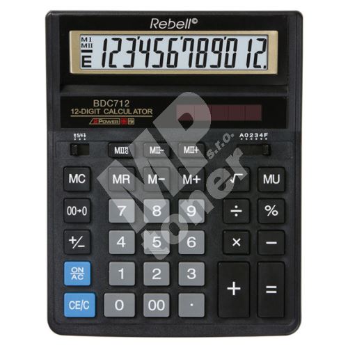 Kalkulačka Rebell RE-BDC712GL BX, zlatá, stolní, dvanáctimístná 1