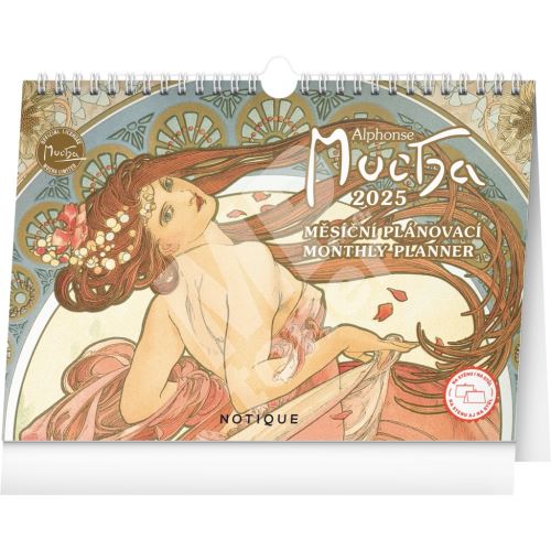 Stolní kalendář Notique Alfons Mucha 2025, 30 x 21 cm 1