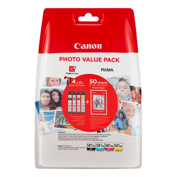 Inkoustová cartridge Canon CLI-581 XL CMYK, 2052C004, CMYK, originál