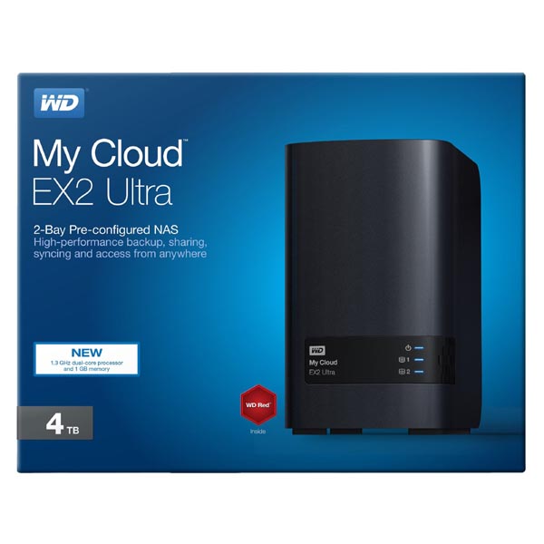 4TB Externí úložiště WD My Cloud EX2, NAS 3.5" Ultra, USB 3.0/RJ45