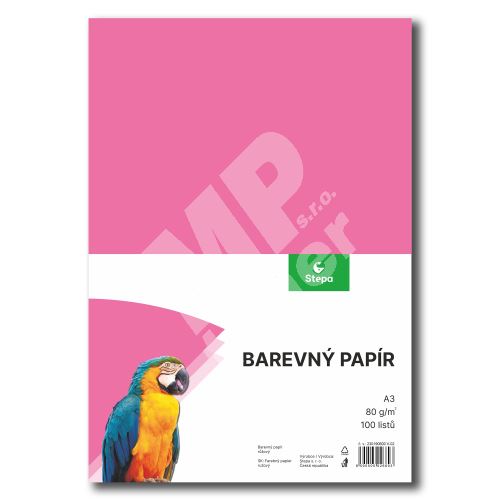 Náčrtkový papír barevný růžový A3, 100 l 1