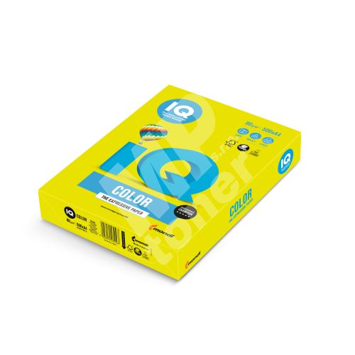 Barevný papír IQ NEOGB A4 80g fosforově žlutý 1bal/500ks 1