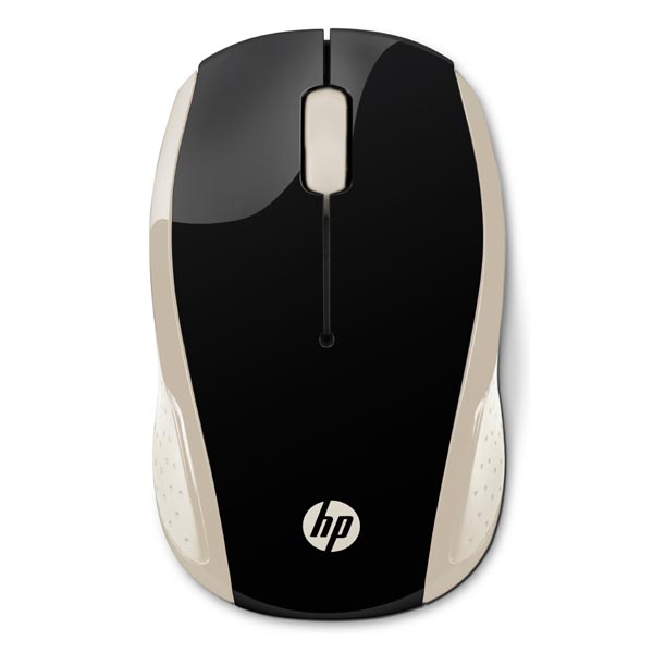 Myš HP 200 Wireless Gold, optická, bezdrátová (USB), zlatá