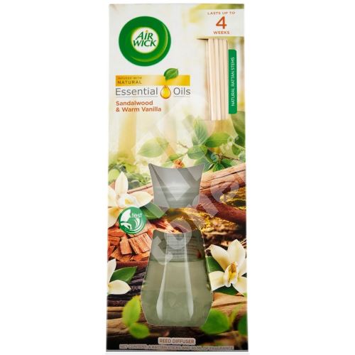 Air Wick Essential Oils vanilka a santalové dřevo vonné tyčinky, 30 ml 1