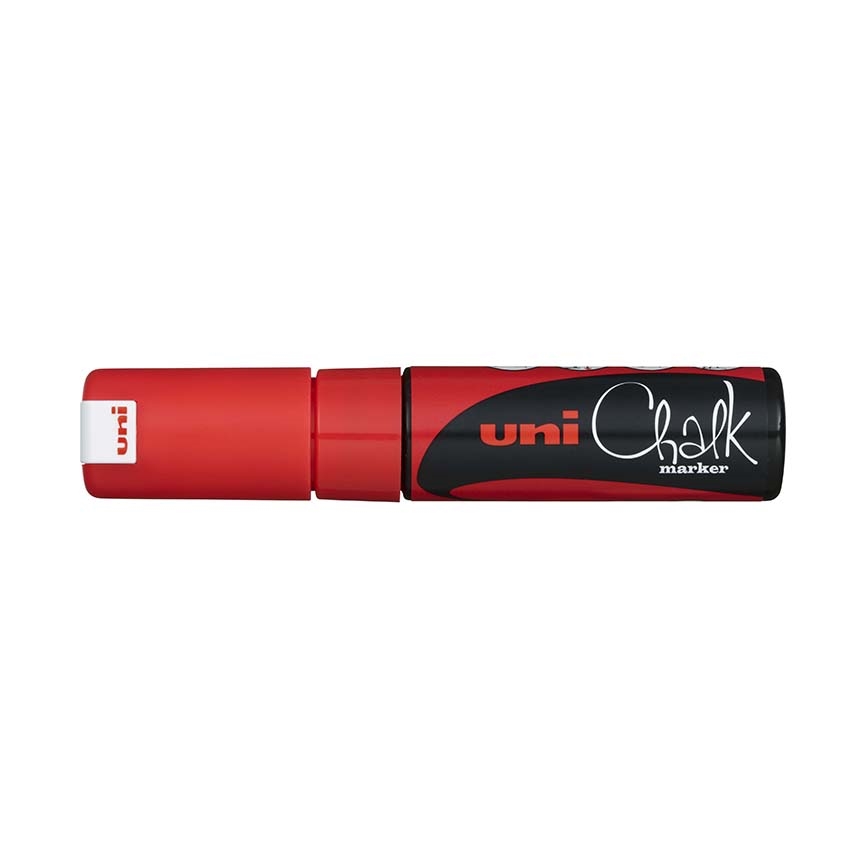 Křídový popisovač Uni Chalk Marker PWE-8K, 8 mm, červený