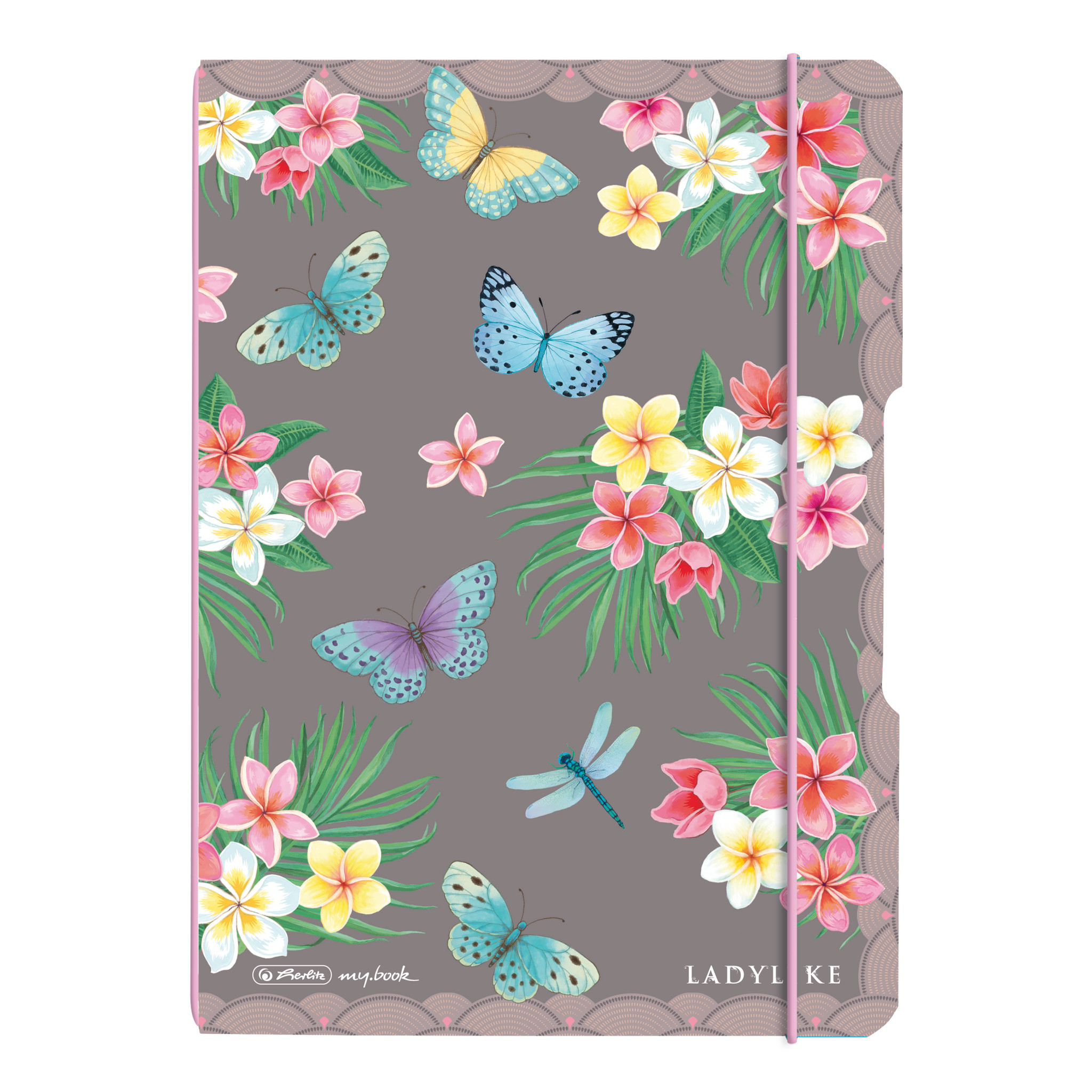 Sešit flex Herlitz A5, 40 listů, tečky, Ladylike-Motýlci