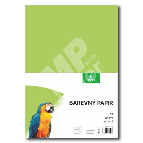 Náčrtkový papír barevný světle zelený A3, 100 listů 1