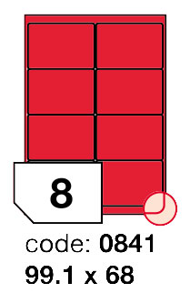 Samolepící etikety Rayfilm Office 99,1x68 mm 300 archů, matně červená, R0122.0841D