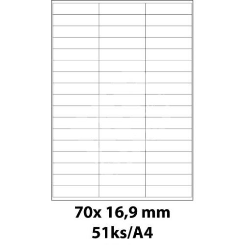 Print etikety Emy 70x16,9 mm, 51ks/arch, 100 archů, samolepící 1